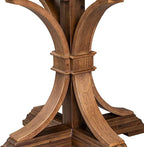 I57-0N-TP Breakfast Table with Acacia Wood Round Tabletop and Elegant Pedestal Base - Antique Walnut Finish