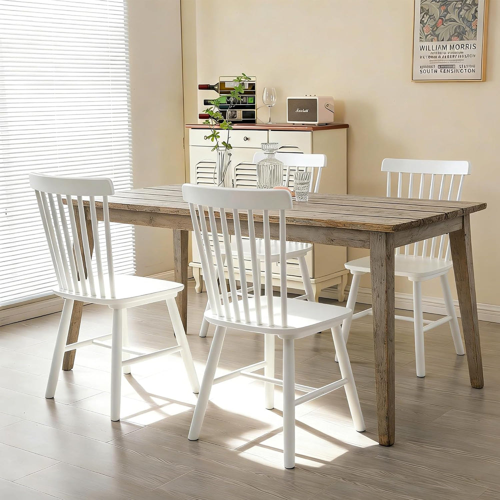ClinQ Windsor Dining Chair Set of 4, Spindle Back Wooden Chairs for Kitchen a...
