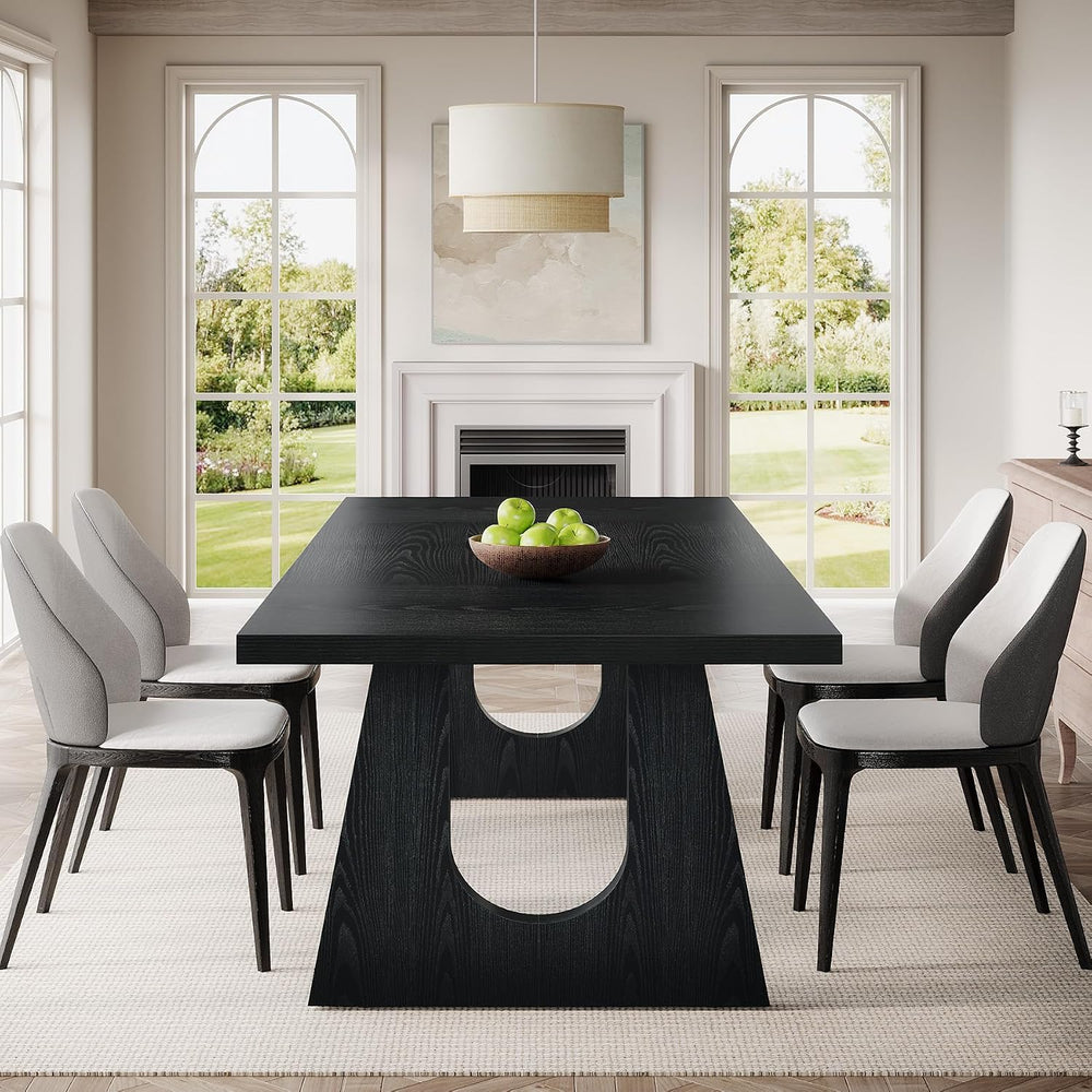 Tribesigns Large Dining Table for 6-8 People, 70.9-Inch Wood Rustic Rectangul...