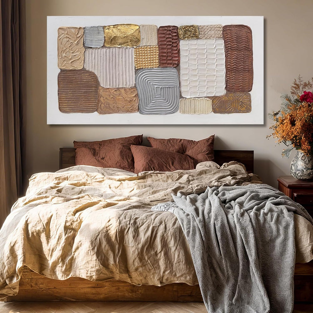 Dolidoteart Canvas Wall Art, Large Abstract Wall Art Print in Neutral Brown B...