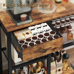 YATINEY Bakers Rack with Storage, 5-Tier Coffee Bar Station with Drawer, Kitchen Coffee Stand with Pod Drawer Holder, for Living Room, Home Cafe, Kitchen, Rustic Brown KF60BRY1