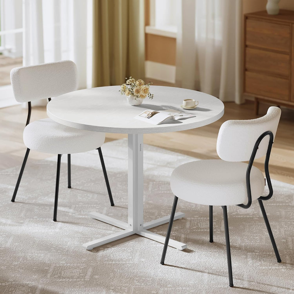 VASAGLE Dining Table Set, Round Dining Table with 2 Upholstered Kitchen Chair...