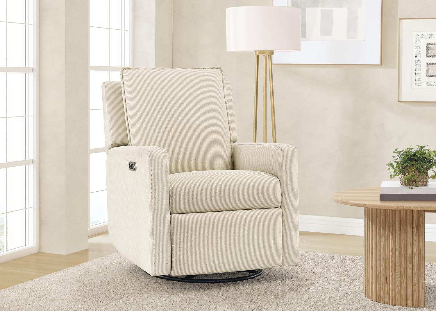 Delta Children - babyGap Harlowe Power Recliner, Almond | Power Recliner with USB-A and Type-C Ports, Greenguard Gold Certified, Stain-Resistant Fabric, Oeko-TEX 100 Certified