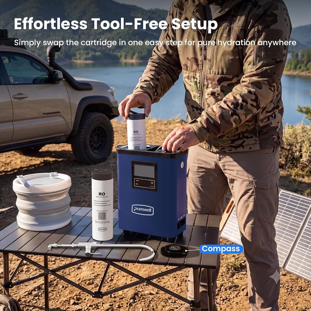 Purewell Portable Electric RO Water Filter System with UV Light,Remove PFAS