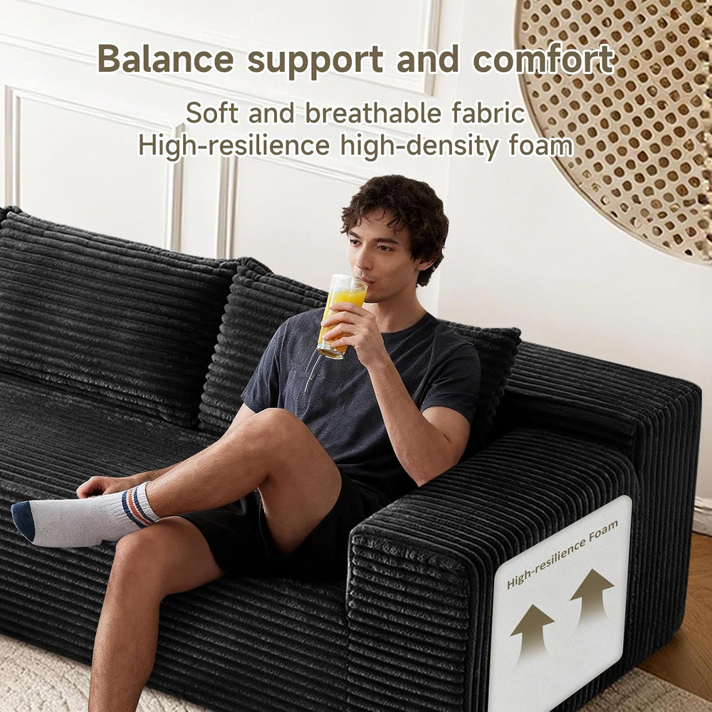 104" Cloud Sectional Couch, Modern Modular L Shape Sectional Sofa with D...
