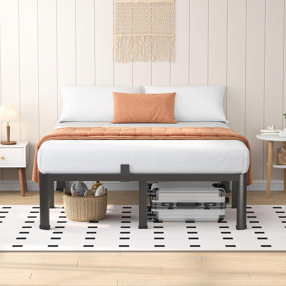 VIPSHOW 14 Inch Queen Heavy Duty 3500lbs Bed Frame with Round-Corner