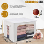 66L Large Cashmere Sweater Storage Bag with Steel Frame | Natural Red Cedar Protection | Foldable Closet Organizer with Oxford Fabric, Mesh Windows | Premium Garment Box for Wool, Winter Coat, Clothes