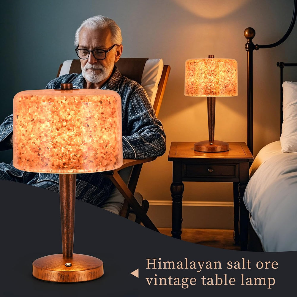 Himalayan Pink Rock Salt Lamp, Touch Control Dimmable Salt Night Light, USB P...