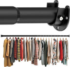 Closet Rod 30-51 Inches, Adjustable Heavy Duty Metal Black Closet Rods for Hanging Clothes 1.3 Inches Diameter for Wardrobes Laundry