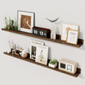 Axeman Floating Shelves for Wall - Picture Ledge Shelf Set of 2-36 Inch Floating Shelves with Lip - Walnut Picture Shelf for Wall with Ledge - Photo Ledge Shelves for Pictures Nursery Books