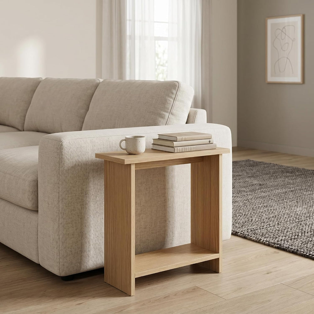 Narrow Side Table for Living Room, Slim End Table for Small Spaces Between Co...