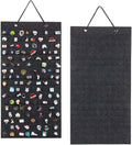 PACMAXI Hanging Brooch Pin Organizer, Display Pins Storage Case, Brooch Collection Storage Holder, Holds Up to 96 Pins.(Not Include Any Accessories) (M-170 Slots, Dark gray, Medium)