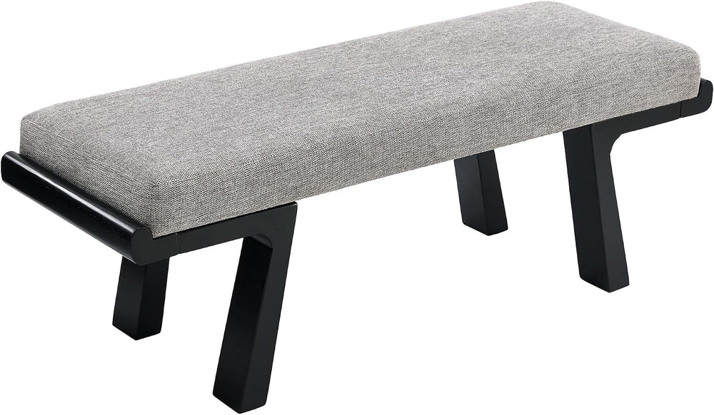 47" Upholstered Entryway Bench with Solid Wood Frame – Mid Century Moder...