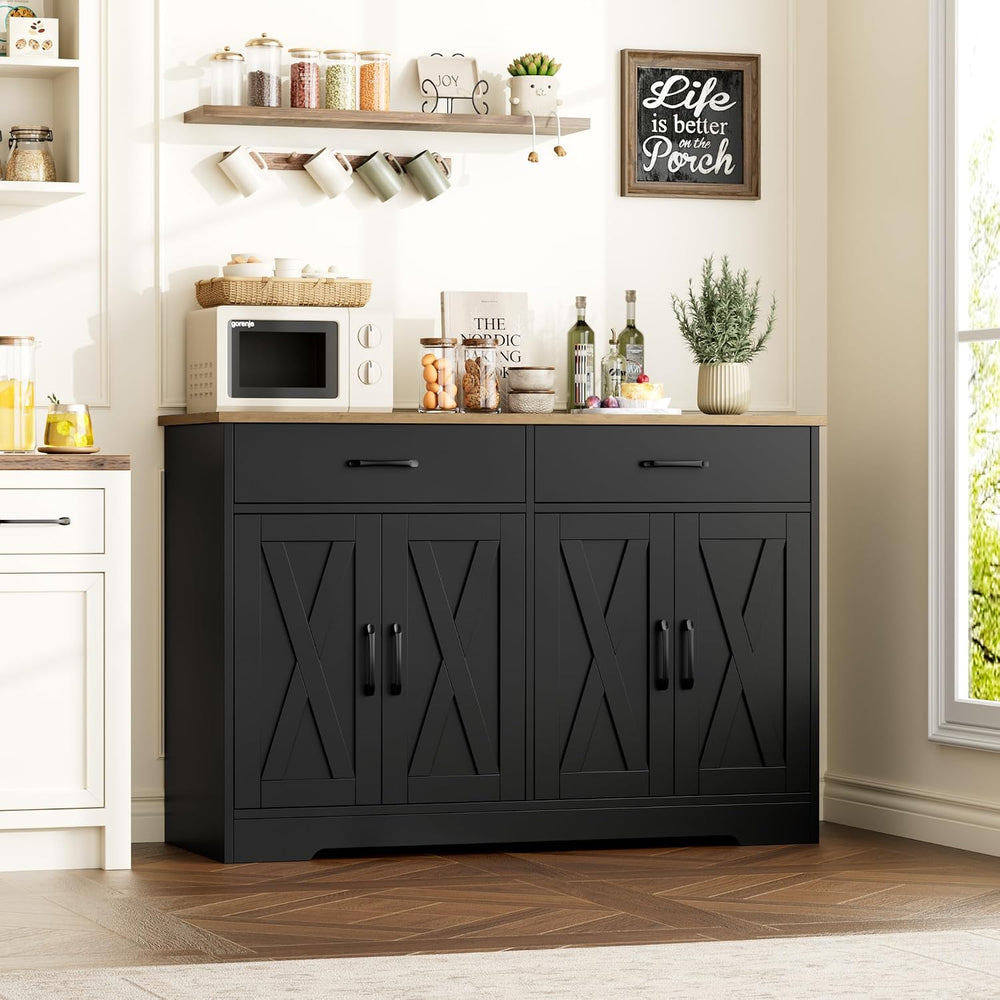 HOSTACK Buffet Cabinet with Storage, 47.2" Kitchen Sideboard Buffet with...