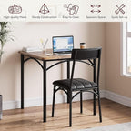 2-Person Dining Table Set (3 Pieces) - Square Kitchen Table with Upholstered Chairs | Ideal Small Space Dining Set for Apartments, Studios | Compact Kitchen Dining Set for 2 Adults/Kids
