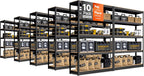 HOMEDANT House 48" Wide Boltless Heavy Duty Garage Storage Shelving Adjustable 5-Tier Metal Shelves Laminated Organization Shelf Industrial Utility Rack for Pantry Warehouse Office Store 10Pack