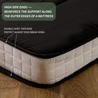 MAXYOYO Twin Bed Mattress Japanese Futon, Pad Camping Mattress Floor Bed Mattress Topper, Easy to Foldable and Portable, Black Futon Single Mattress