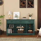 ARTPOWER TV Stand with 3 Drawers for TV up to 65'', Wood Mid Century Television Cabinet with Adjustable Shelves, Entertainment Center with Storage, Console for Living Room, Green