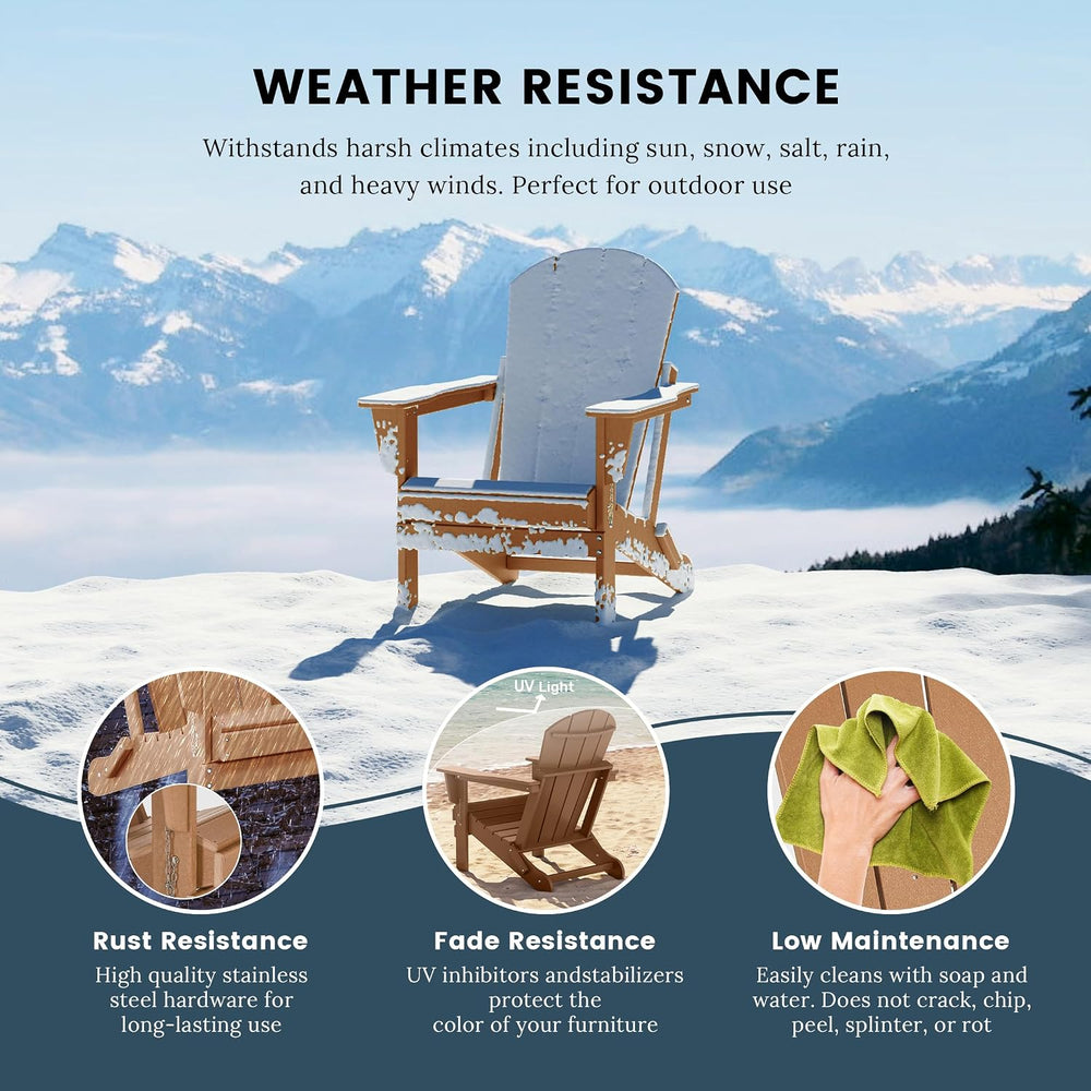 WO Home Furniture Laguna Folding Adirondack Chair Set of 2, Teak