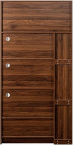 Tall Pantry Cabinet with 3 Hutch, Kitchen Food Cabinet with Pull Out Shelves and 3 Glass Doors, Kitchen Pantry with Microwave Stand for Dining Room