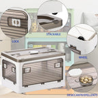 Collapsible Storage Bins with Lids, Closet Organizers, Dorm Room Essentials, Folding Storage Box