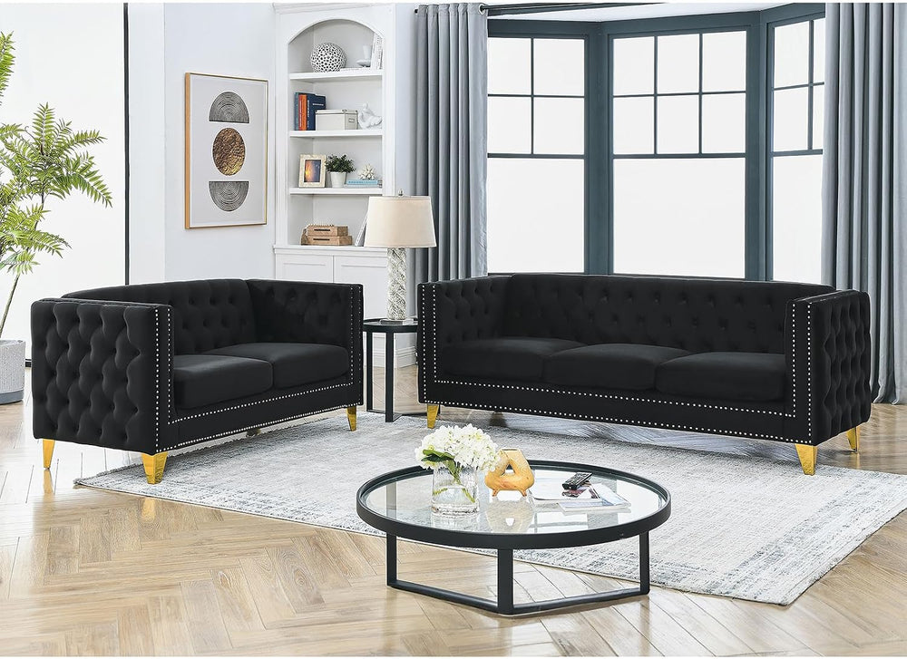 Antetek 80-inch Couches + 58-inch Loveseat Sofa Set for Living Room, Modern B...