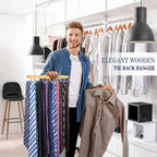 Tie Rack Hanger for Closet Fitnice Upgraded Non Slip Tie Holder Organizer Space Saving with 20 Foldable Hooks Wooden Belt Hanger for Tank Tops Bras Cami Scarves
