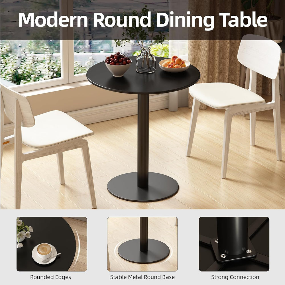 Round Dining Table 24" Circle Tulip Table with Metal Thickened Tabletop ...
