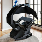 T2 Zero Gravity Leather Massage Chair - Ergonomic Gaming/Office Cockpit, 160° Recline, 3-Screen/49-inch Ultra-Wide Monitor Compatible