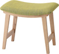 AZUMAYA Home Wooden Tropez Low Stool Textile Fabric Seat Light Green Chair CL-790CGR
