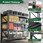 Letaya 4000LBS Storage Shelves Heavy Duty,60" W Garage Shelving Units, 4 Tier Adjustable Utility Rack Shelf,Large Metal Industrial Shelves,for Shop,Warehouse,Basement (60" W x 24" D x 70" H)