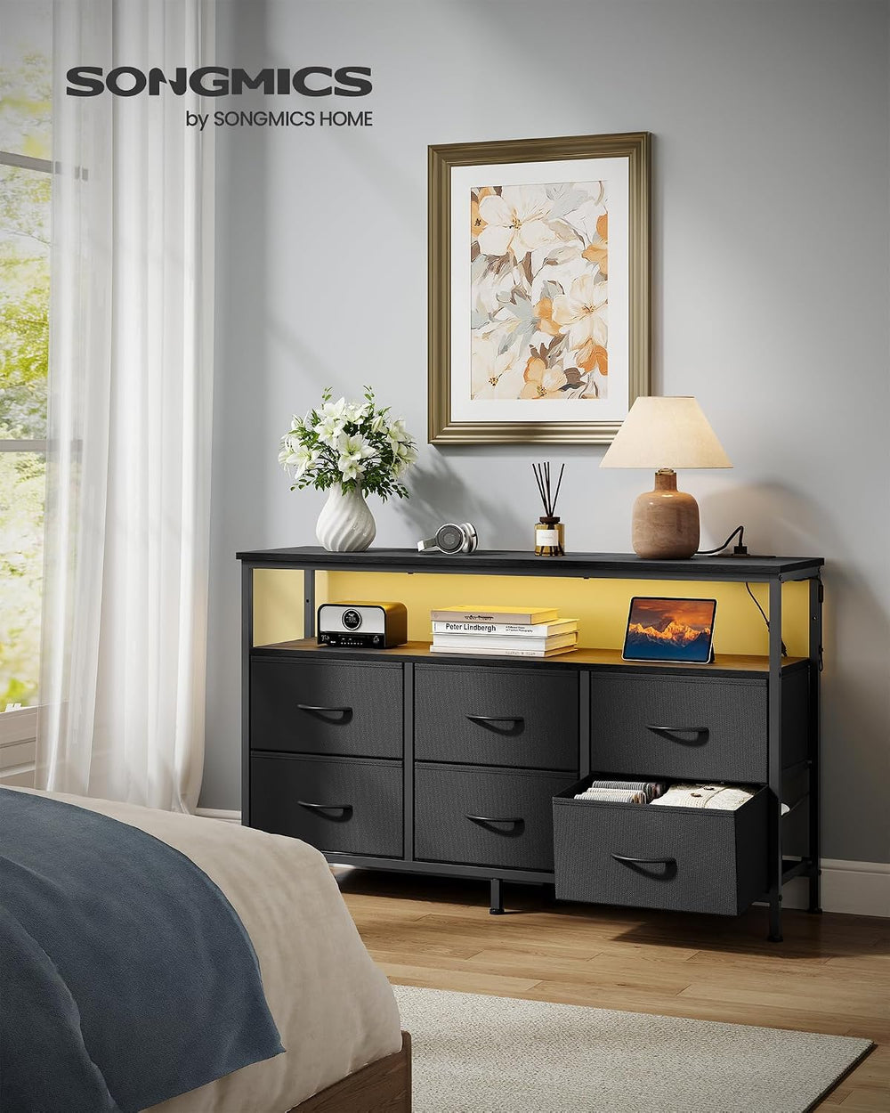 SONGMICS BELLAH Collection - Dresser for Bedroom, Chest of Drawers, TV Stand ...