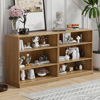 62" Wooden Book Shelf, 5 Shelf Bookcase, Modern Bookshelf with Adjustable Shelf for Home Office, Study Room, Oak