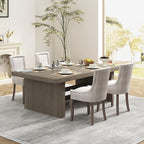 Dining Chairs Set of 4, Kitchen & Dining Room Chairs, Fabric Upholstered Dinning Chairs, Sillas De Comedor, Nailhead Trim, Wood Legs (Beige, 4 Pcs)