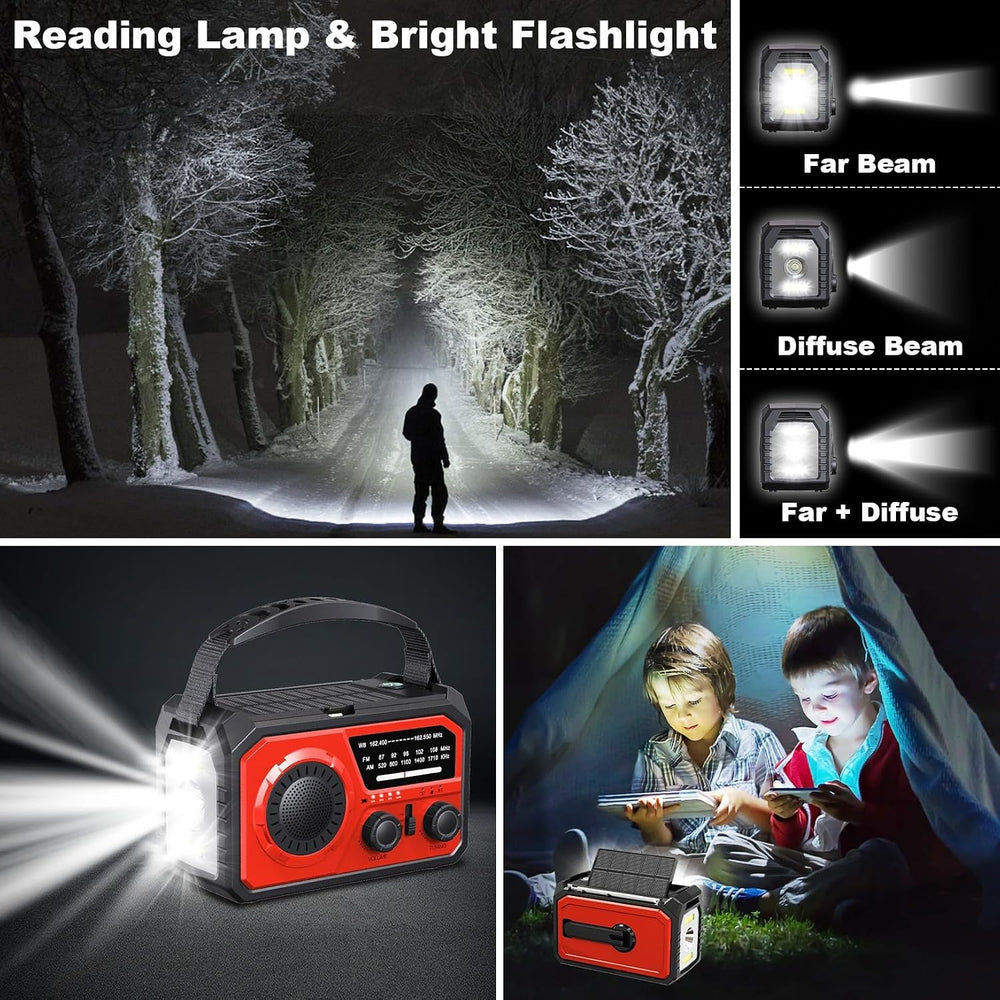 16000mAh Emergency Radio with Wireless Speaker, NOAA Solar Hand Crank Radio