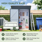 3x5 FT Outdoor Metal Storage Shed with Floor Frame, Single Door, 1 Clear Window, Tool Shed for Garden, Patio, Backyard