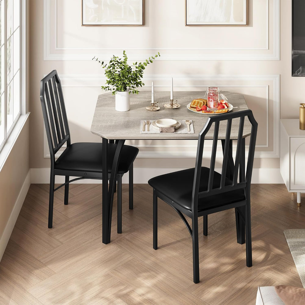 GAOMON 3-Piece Dining Table Set for 2, Modern Kitchen Table with Chamfered De...