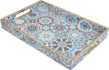 Spsyrine Bathroom Vanity Tray with Handles for Dresser Tops, Countertop, Perfume Decorative Tray, 11.8” * 7.87” *1.37” C2