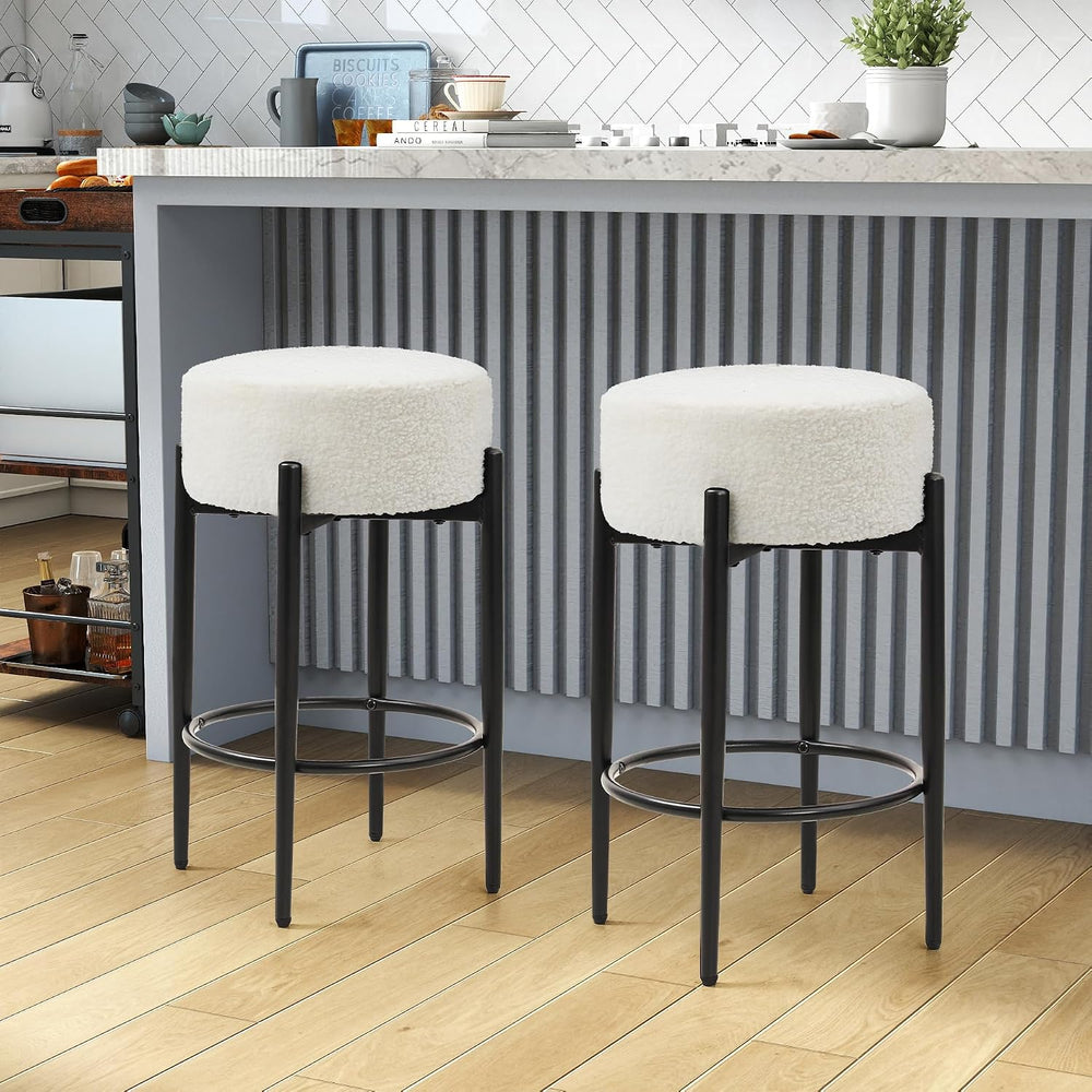 Murago Counter Height Bar Stools, Set of 2, 24" Modern Backless Bar Stoo...