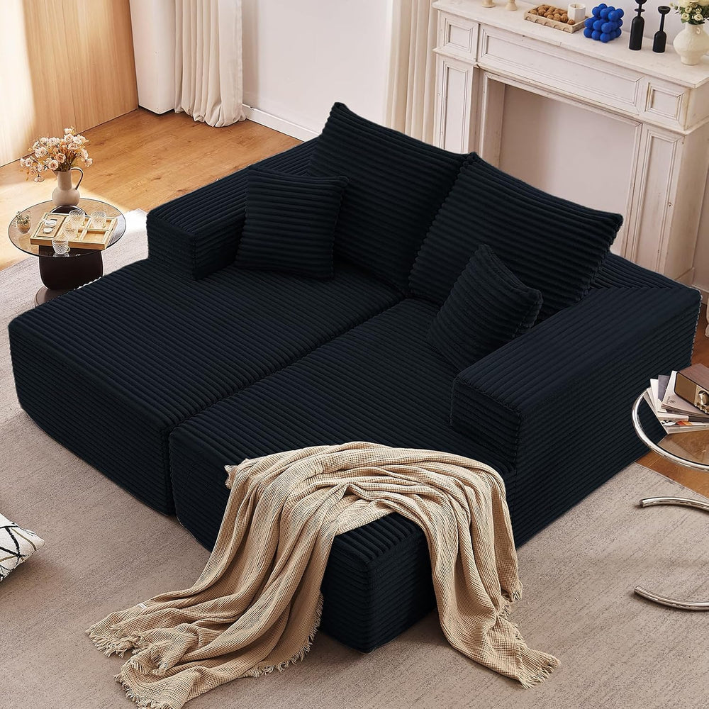75"Oversized Chaise Lounge Chair,Sectional Double Lounge Chaise with Pil...