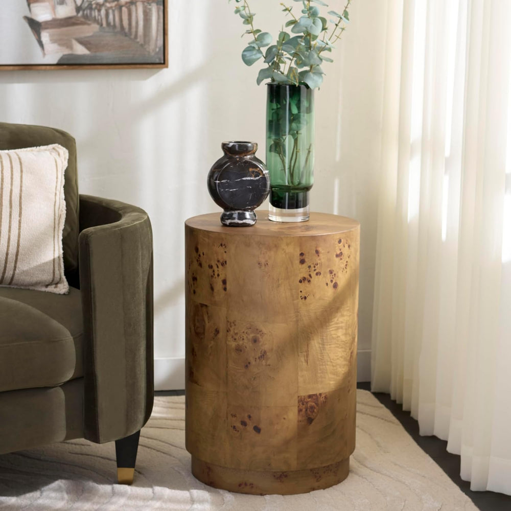 SAFAVIEH Home Collection - Siya Natural Brown Accent Table, Round Drum Side T...