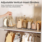 Bag & Purse Organizer for Closet Stackable Acrylic Shelf Dividers for Closet Organization, Clear Handbag Purse Storage Organizer Divider, Keep Clutch, Wallet, Pocketbook Upright, 1 Pack