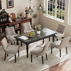 Dining Chairs Set of 4, Upholstered Corduroy Dining Room Chair with Wood Legs, Mid-Back Padded Kitchen Side Chairs for Dining Room, Camel