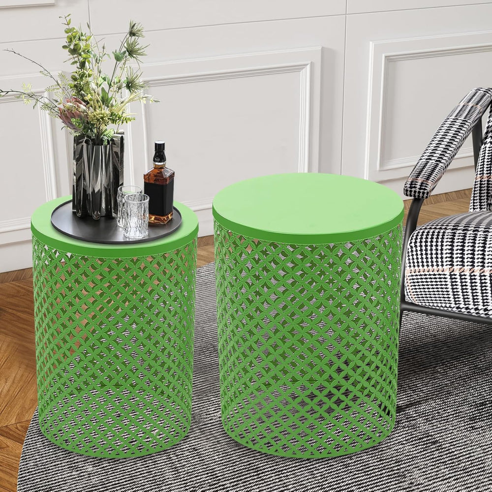 Xuthusman 2 Pack Outdoor Side Table,Metal Frame Accent Table Modern End Table...