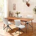 Dining Chairs Set of 4, 360° Swivel Armless Faux Leather Accent Chairs with Padded Back and Metal Legs, Mid-Century Modern Kitchen, Dining Room, Living Room, Bedroom White