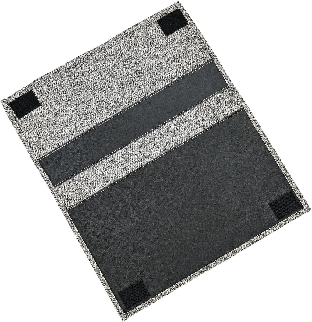 Linen 6 Pockets Bedside Caddy, Bedside Storage Organizer for Magazine, Remotes, Phone (Grey)