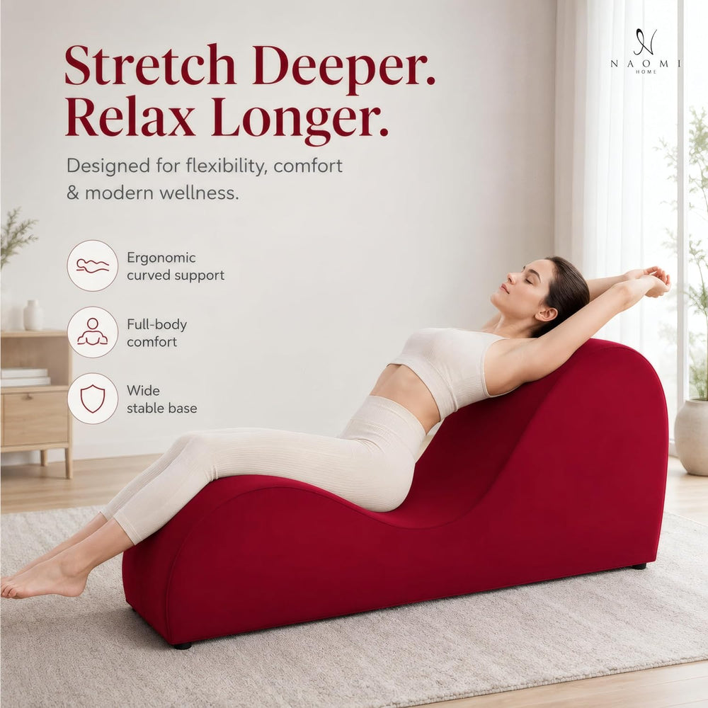 Naomi Home Leticia Ergonomic Yoga Chaise Lounge Chair, Red