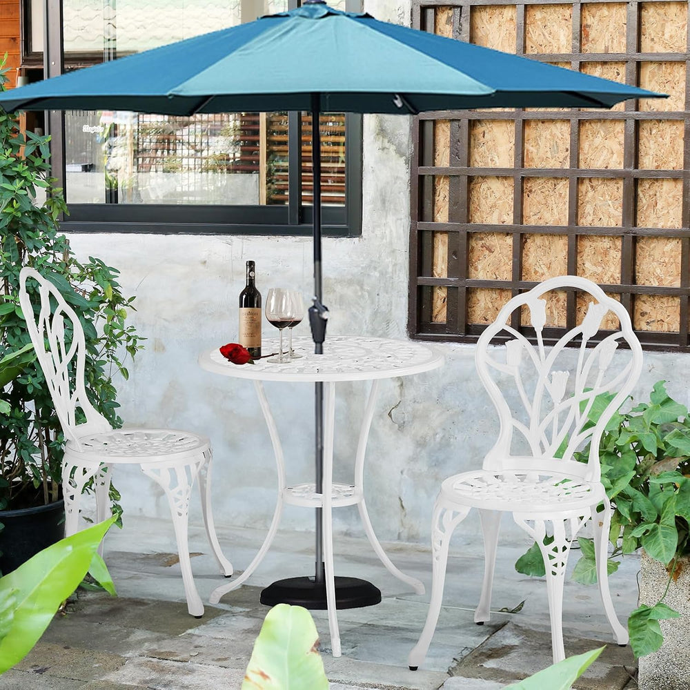 VINGLI 3 PCS Outdoor Bistro Set, Outdoor Patio Set, All-Weather Cast Aluminum...