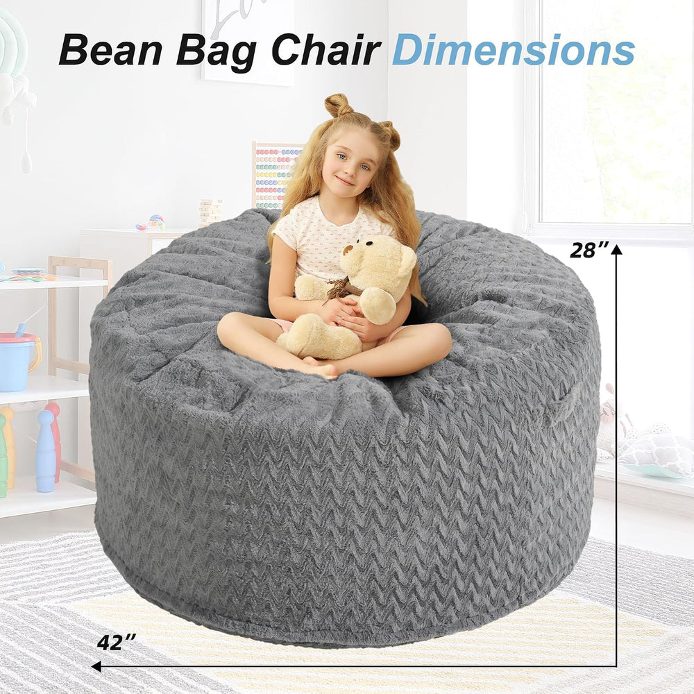 Homguava Bean Bag Chair: 4' Bean Bags with Memory Foam Filled, Large Bean...