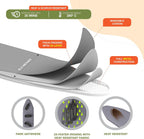 Xabitat Wall Mounted Ironing Board, 36.2" X 12.2" Compact Mount Fold Down Iron Board for Small Spaces, Space Saving with Cotton Fabric Cover, Green & Grey